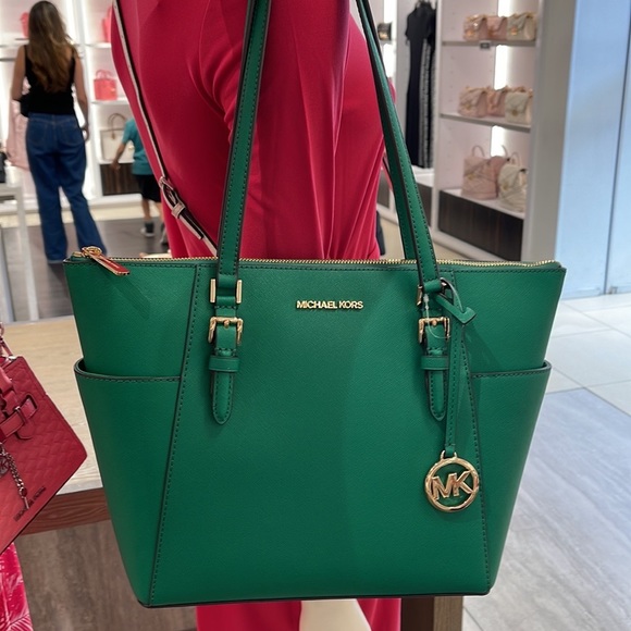 MICHAEL KORS Charlotte Large Leather Top-Zip Tote
Palmetto Green - Picture 2 of 16
